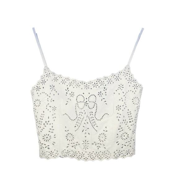 Ralph Lauren Collection Leather Corset Eyelet Crop Top Cami Vintage 2000 Runway - Picture 7 of 16